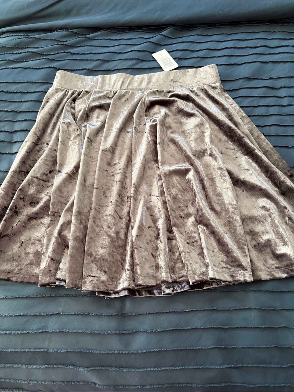 Velvet Pleated Skirt